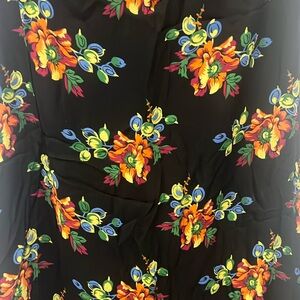 & other stories midi skirt fully lined floral print with side zip